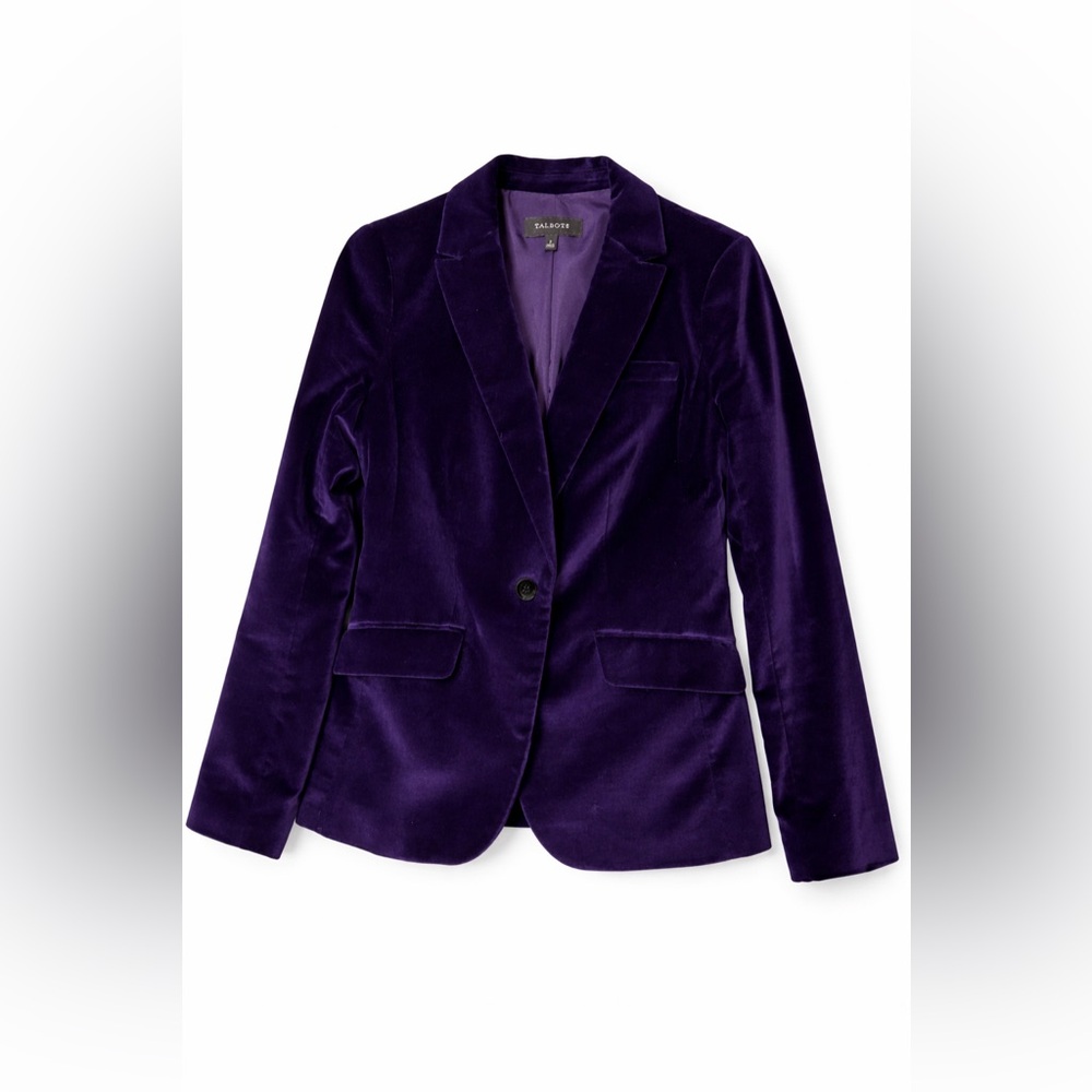 3-pc Bundle:Talbots Purple Velvet Blazer + Satin Blouse + Mock Neck Sweater